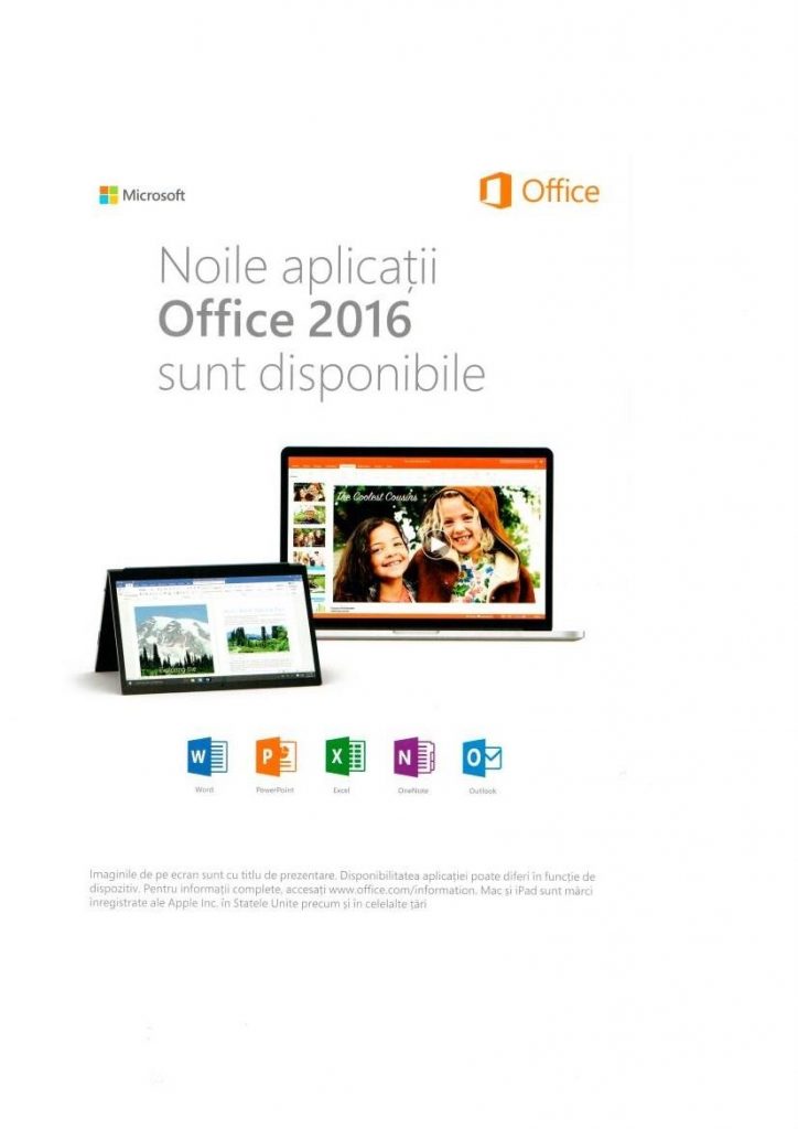 noile aplicatii Office 2016 disponibile